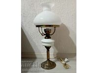 Vintage lamp with white glass shade