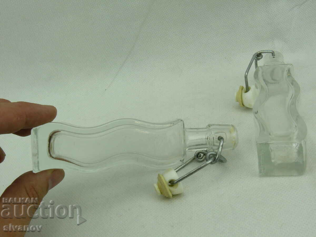 Interesting small glass bottles 2 pieces #2405 - 5 Interesting small glass bottles 2 pieces #2405 - 5