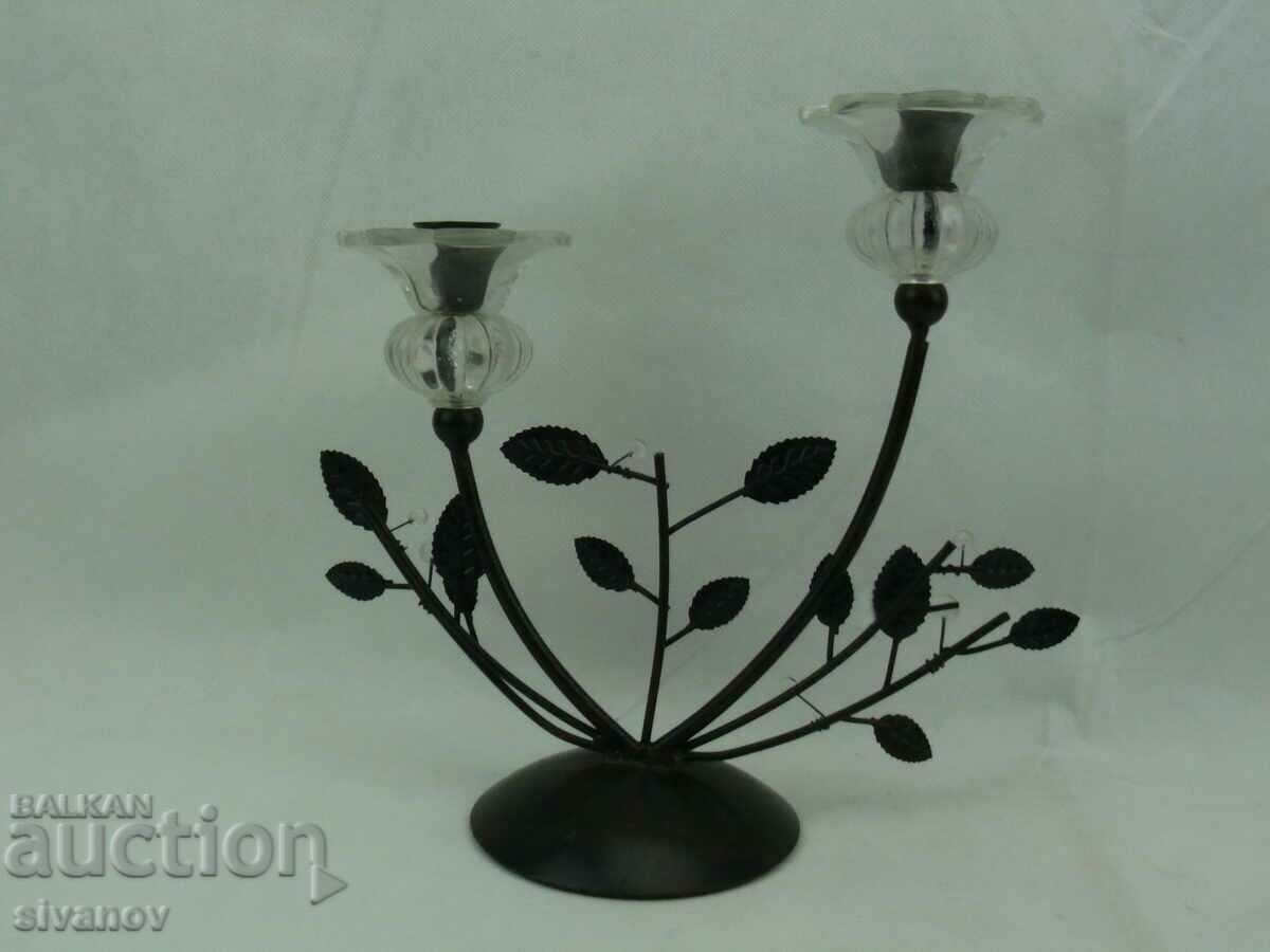 Old metal flower candle holder #2410 with price 19.99 BGN | € 10.22 Old metal flower candle holder #2410 with price 19.99 BGN | € 10.22