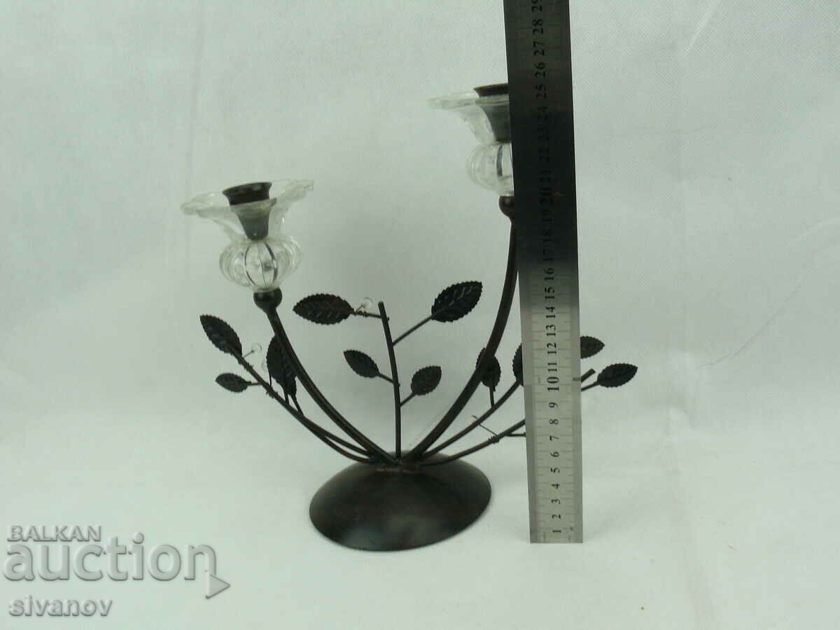 Old metal flower candle holder #2410 - 5 Old metal flower candle holder #2410 - 5