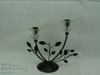 Old metal flower candle holder #2410