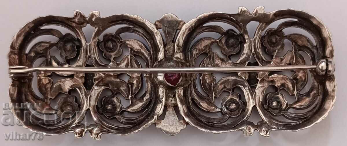 OLD BROWN-SILVER BROOCH - 5 OLD BROWN-SILVER BROOCH - 5