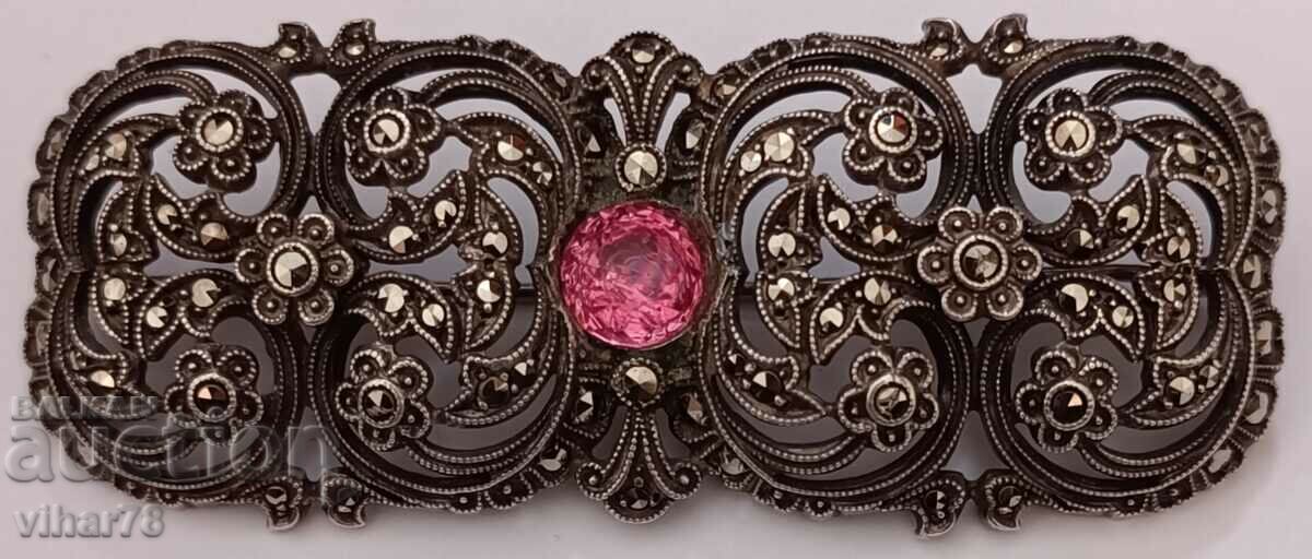 OLD BROWN-SILVER BROOCH - 6 OLD BROWN-SILVER BROOCH - 6