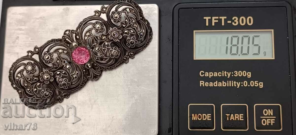 OLD BROWN-SILVER BROOCH - 7 OLD BROWN-SILVER BROOCH - 7