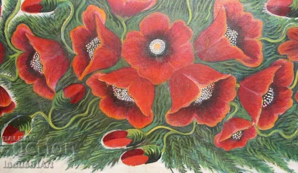 Delivery of Old oil painting Still life with poppies Delivery of Old oil painting Still life with poppies
