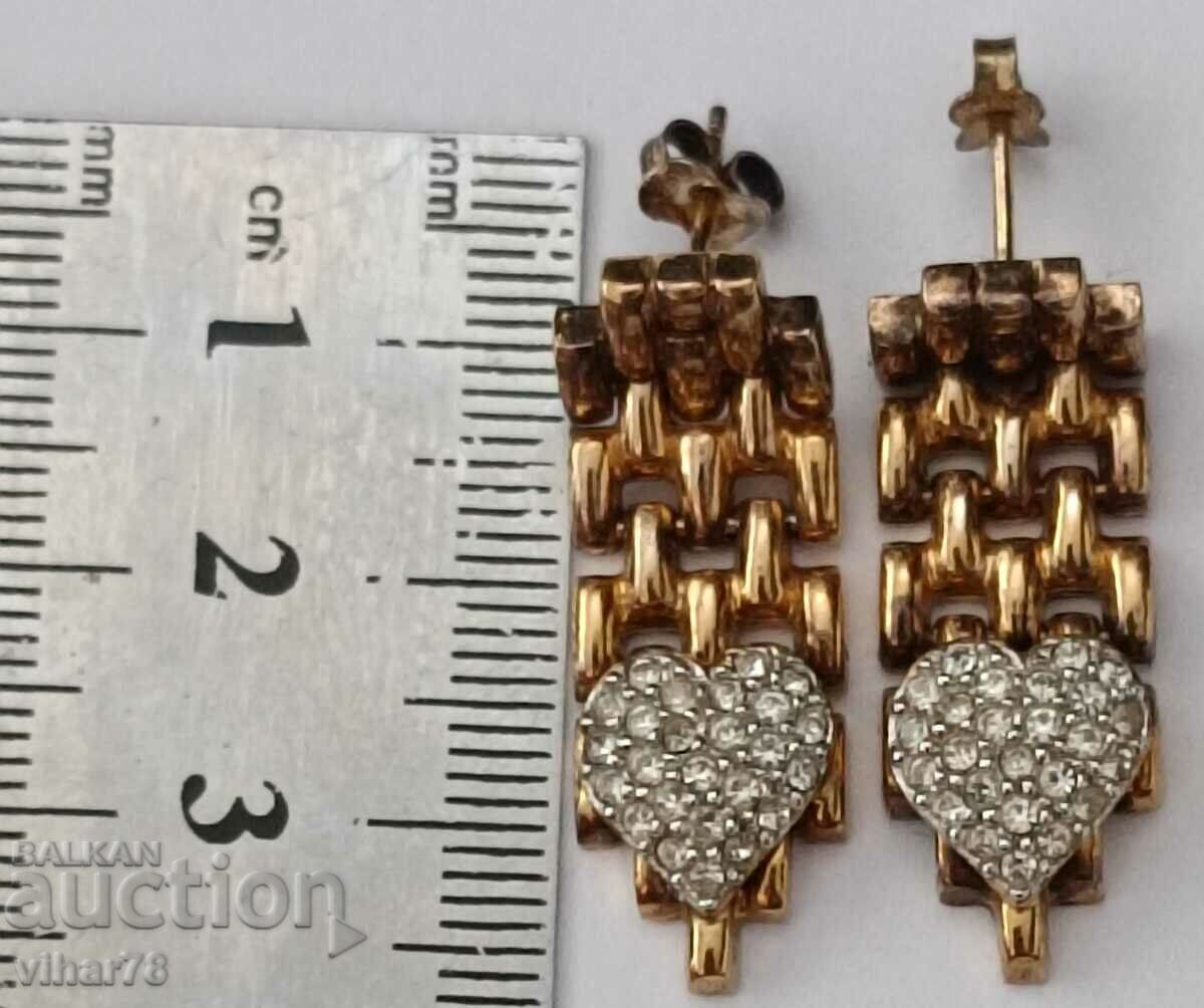Auction Branded silver earrings with gold plating Auction Branded silver earrings with gold plating