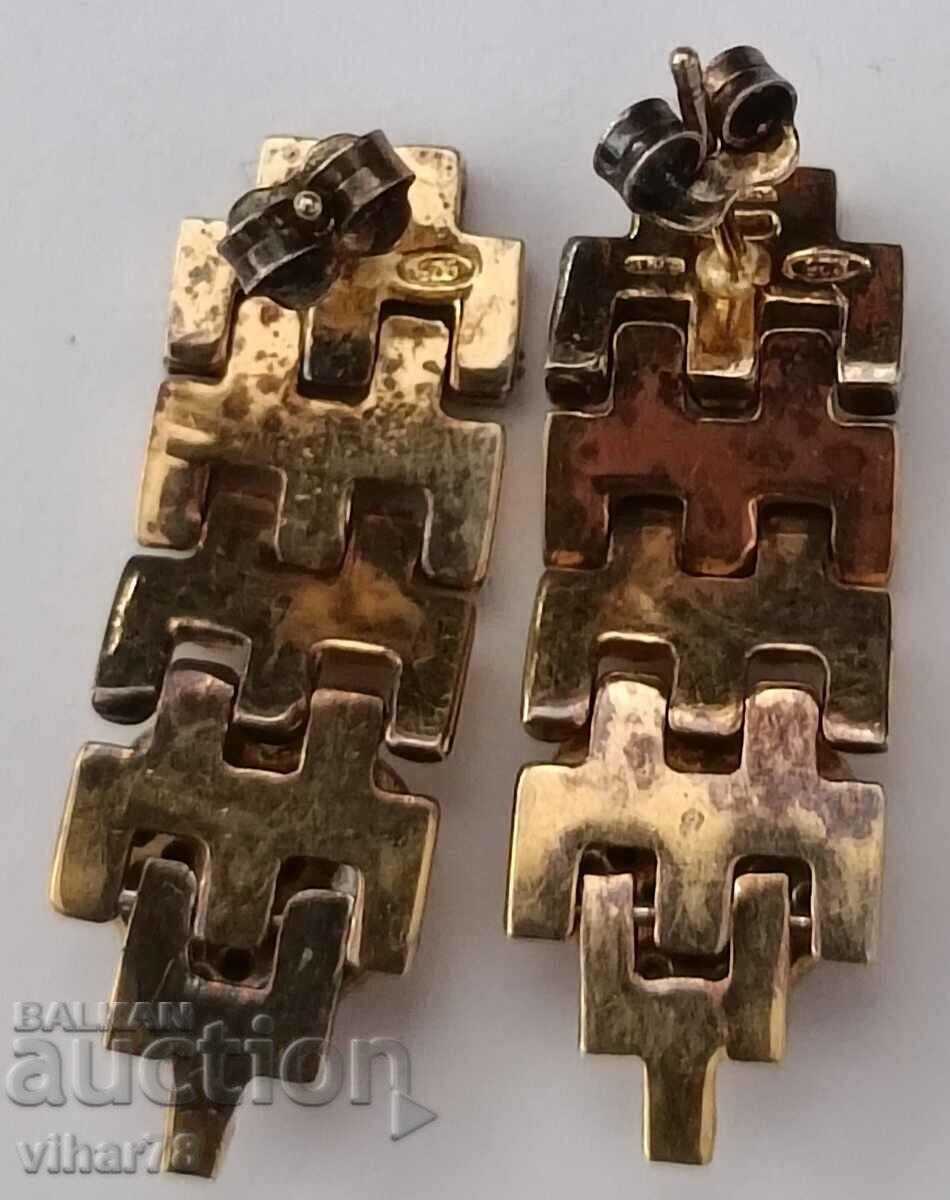 Branded silver earrings with gold plating - 5 Branded silver earrings with gold plating - 5