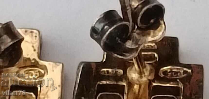 Branded silver earrings with gold plating - 6 Branded silver earrings with gold plating - 6