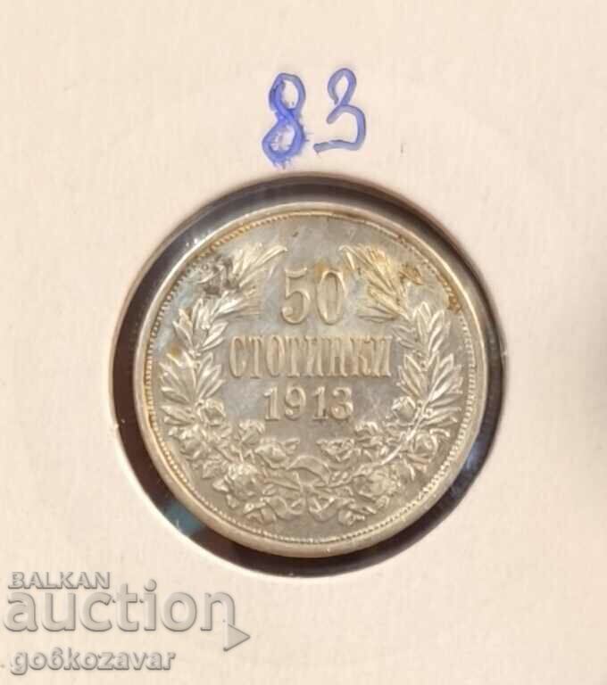 Bulgaria 50 de cenți 1913 Argint!