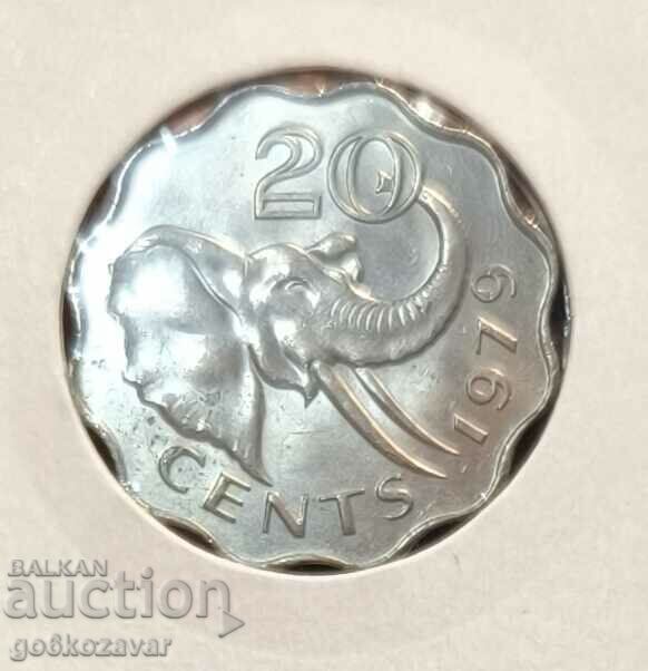 Кралство Есватини Свазиленд 20 цента 1979г UNCг UNC с цена 3.90 лв. | € 1.99 Кралство Есватини Свазиленд 20 цента 1979г UNCг UNC с цена 3.90 лв. | € 1.99
