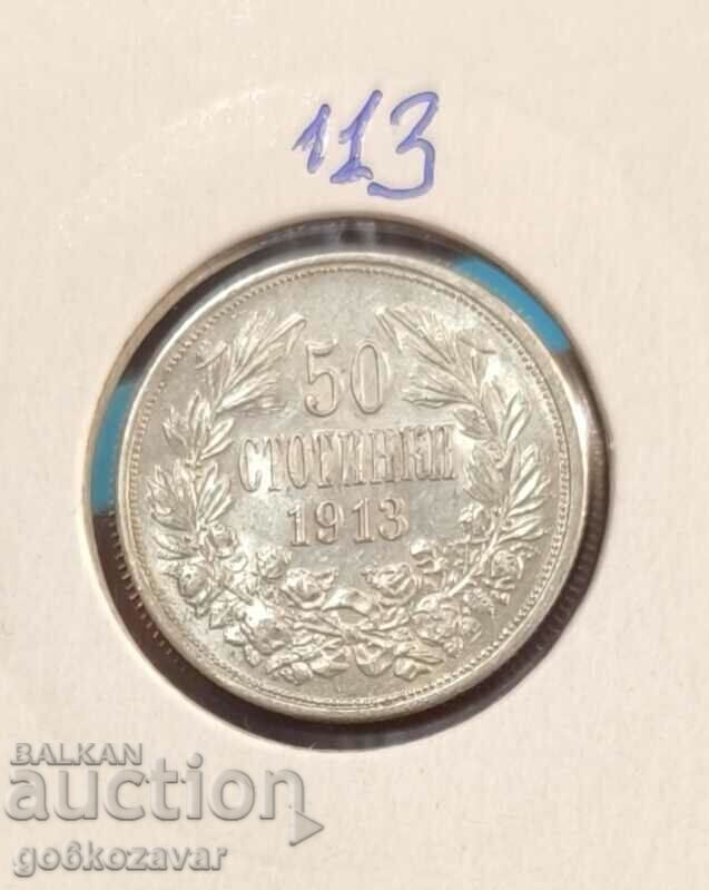 Bulgaria 50 cent 1913 Silver!