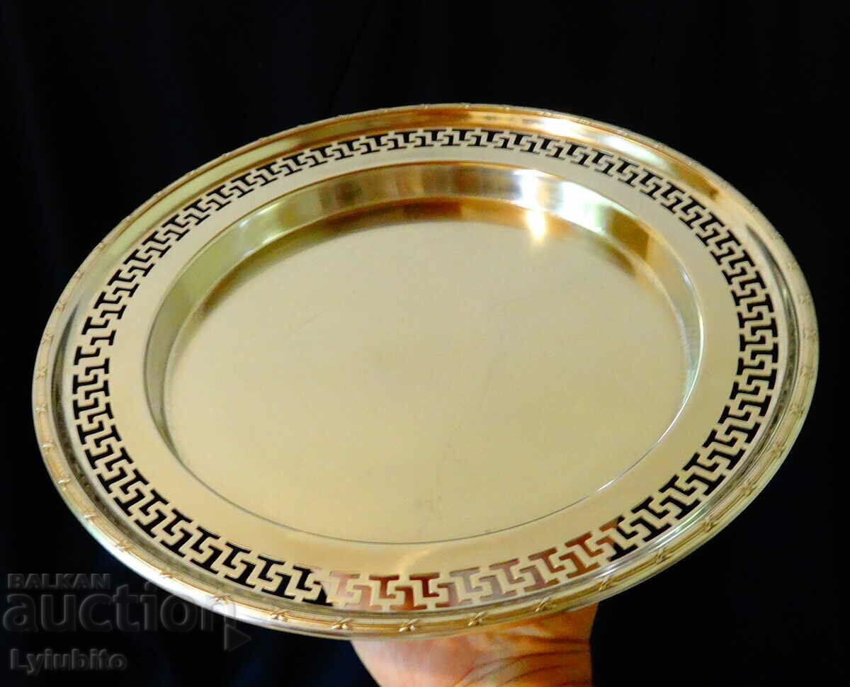 Silver-plated bronze tray, Versace platter Silver-plated bronze tray, Versace platter