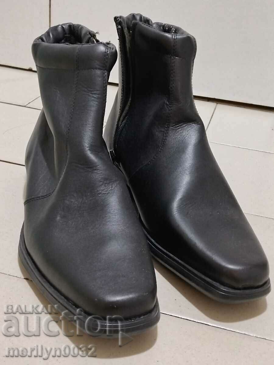 Officer's shoes, boots, number 44, natural leather, 1991 - 7 Officer's shoes, boots, number 44, natural leather, 1991 - 7