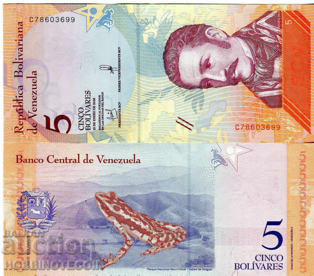 VENEZUELA VENEZUELA 5 Bolivar numarul - numarul 2018 NOU UNC