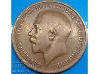 Marea Britanie 1 Penny 1912 George V 30mm Bronz