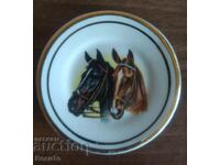 Miniature saucer with horses