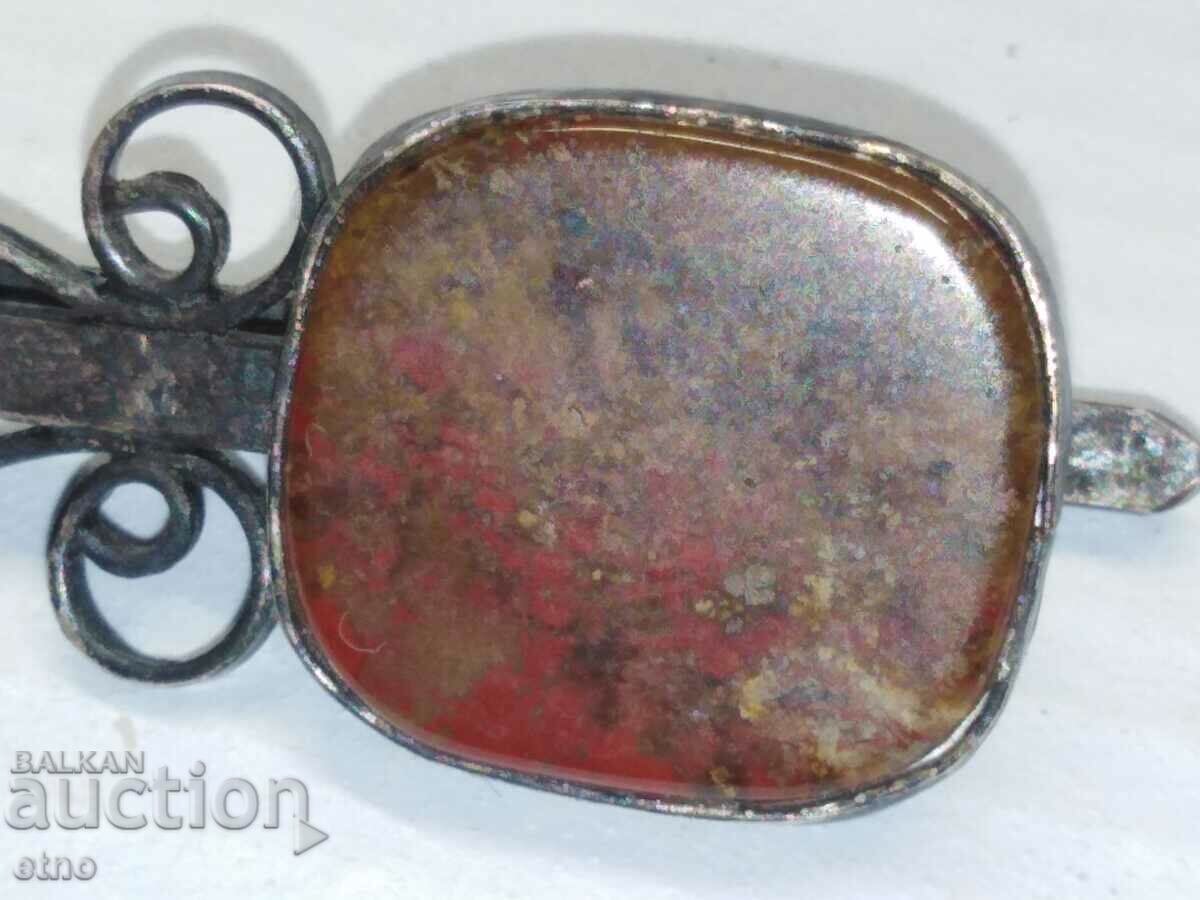 ETHNOGRAPHY - RENAISSANCE SILVER FIBA WITH STONE, SILVER 950 - 5 ETHNOGRAPHY - RENAISSANCE SILVER FIBA WITH STONE, SILVER 950 - 5