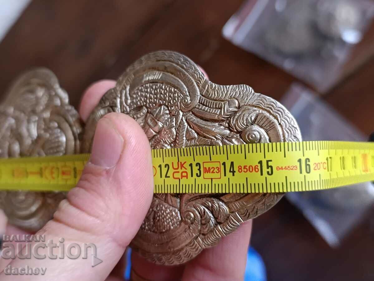 Renaissance silver buckles, buckle belt, costume, 19th century - 6