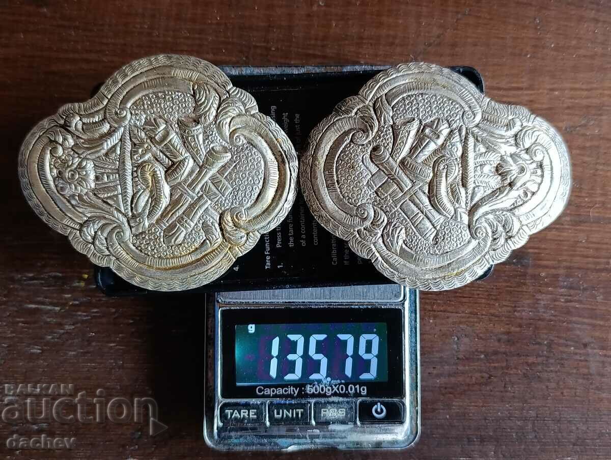 Renaissance silver buckles, buckle belt, costume, 19th century - 7