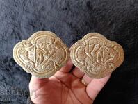 Renaissance silver buckles, buckle belt, costume, 19th century