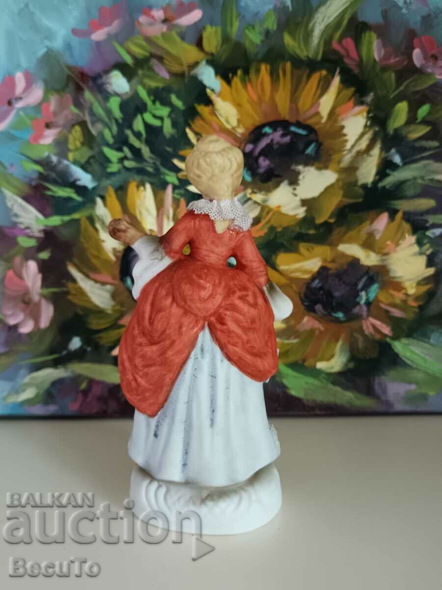 Porcelain figurine of a woman with a ukulele, lace, Germany - 6 Porcelain figurine of a woman with a ukulele, lace, Germany - 6