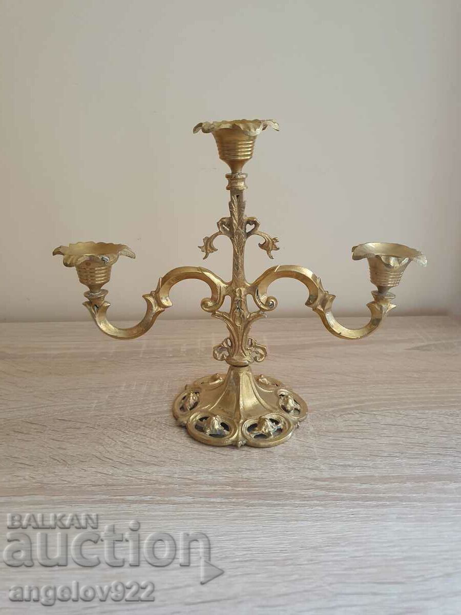 Beautiful massive bronze candle holder!!!