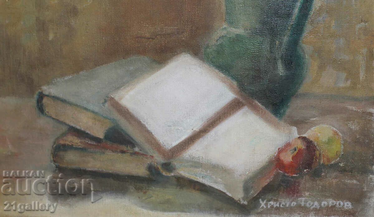 Old oil painting / Still life signed Hristo Todorov - 5 Old oil painting / Still life signed Hristo Todorov - 5