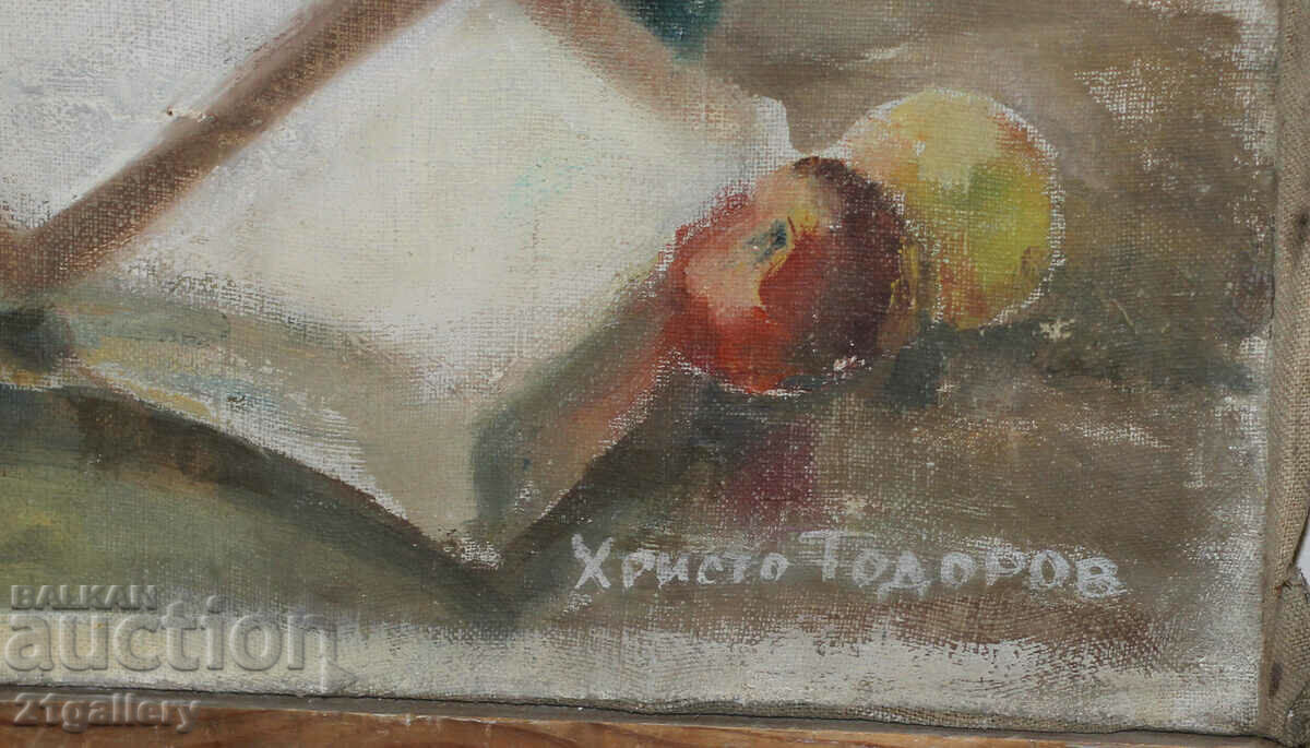 Old oil painting / Still life signed Hristo Todorov - 6 Old oil painting / Still life signed Hristo Todorov - 6