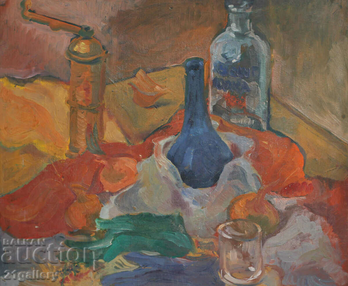 Σύγχρονη νεκρή φύση - μπουκάλια / λαδομπογιές με τιμή 350.00 BGN | € 178.95 Σύγχρονη νεκρή φύση - μπουκάλια / λαδομπογιές με τιμή 350.00 BGN | € 178.95