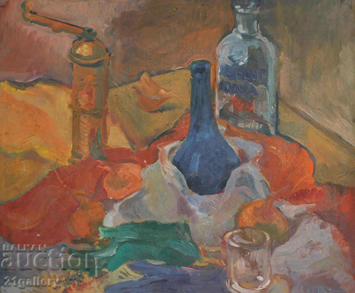 Σύγχρονη νεκρή φύση - μπουκάλια / λαδομπογιές Σύγχρονη νεκρή φύση - μπουκάλια / λαδομπογιές