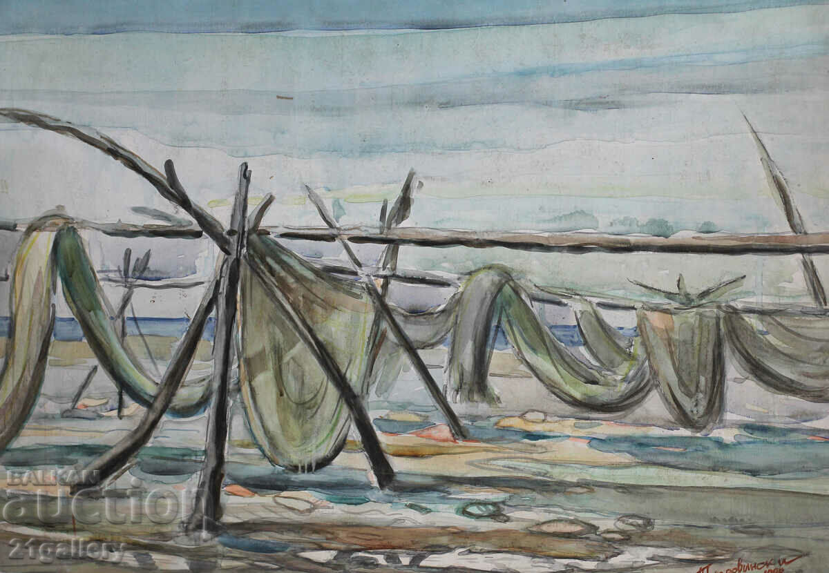 Petar Ladovinski Seascape / Cityscape 1998 with price 250.00 BGN | € 127.82