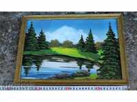 . ПЕРФЕКТНО СЪХРАНЕН СТАР АКВАРЕЛ ПЕЙЗАЖ КАРТИНА РАМКА