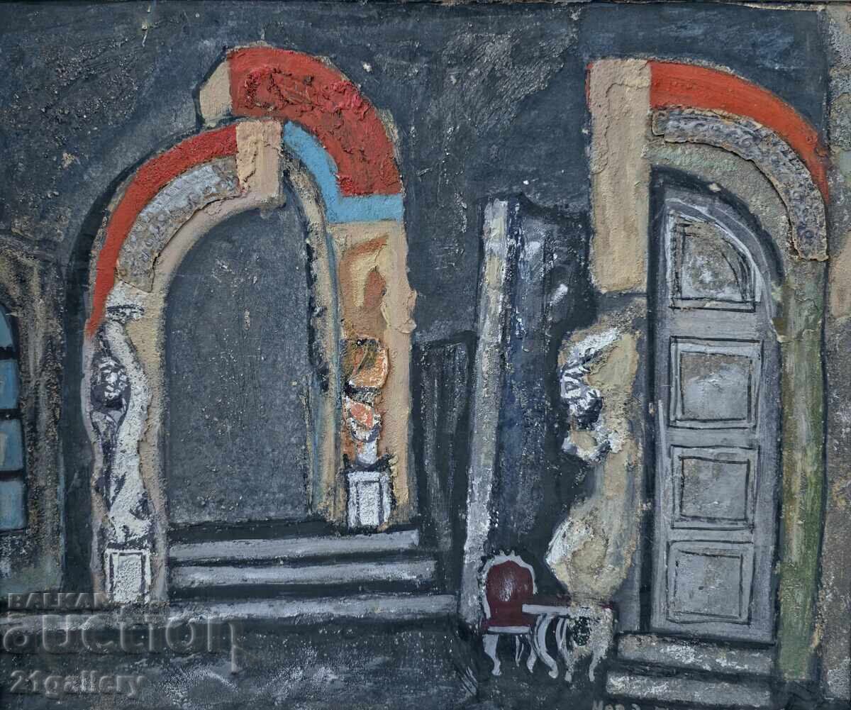 Невена Тузсузова (1908-1991) Сценичен дизайн 1986г. с цена 350.00 лв. | € 178.95 Невена Тузсузова (1908-1991) Сценичен дизайн 1986г. с цена 350.00 лв. | € 178.95