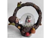 . BEAUTIFUL SOUVENIR BALL WITH FALLING "SNOW" HEDGEHOG