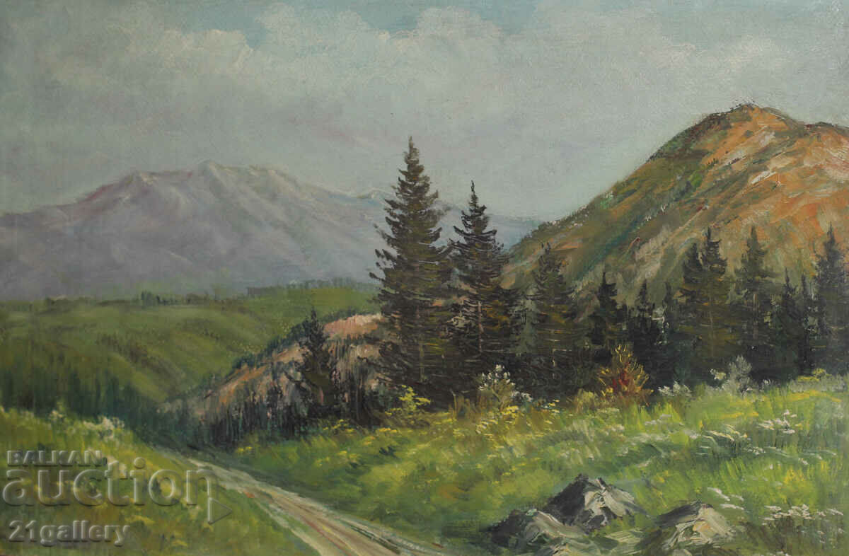 Nikolay Iliev, oil landscape with price 300.00 BGN | € 153.39 Nikolay Iliev, oil landscape with price 300.00 BGN | € 153.39