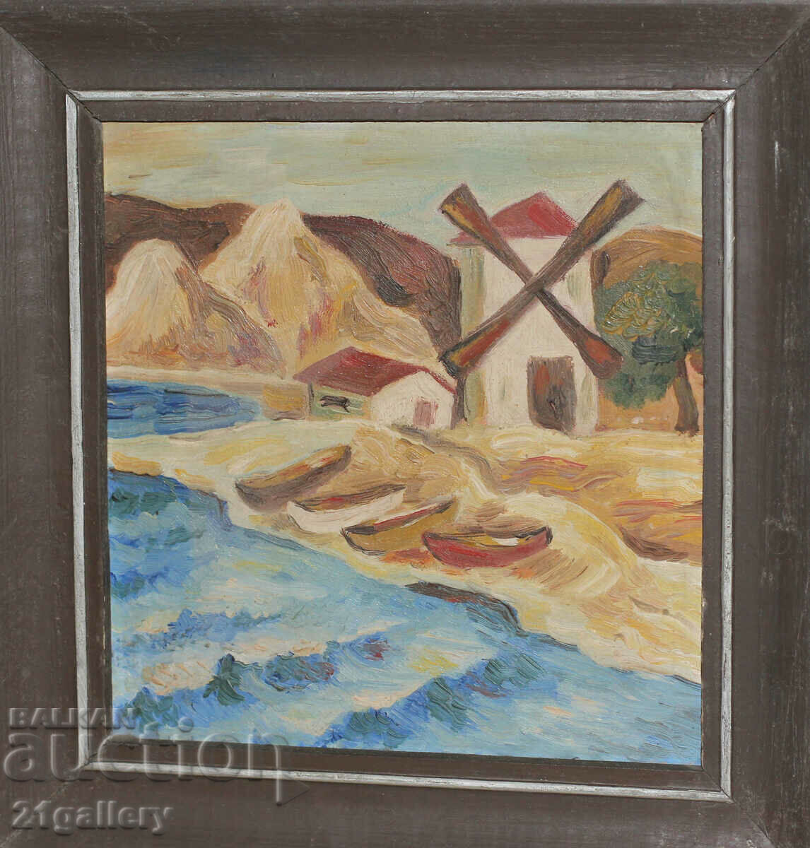 Violeta Stanoeva, oil paints landscape "The Old Mill" 1987 with price 300.00 BGN | € 153.39 Violeta Stanoeva, oil paints landscape "The Old Mill" 1987 with price 300.00 BGN | € 153.39