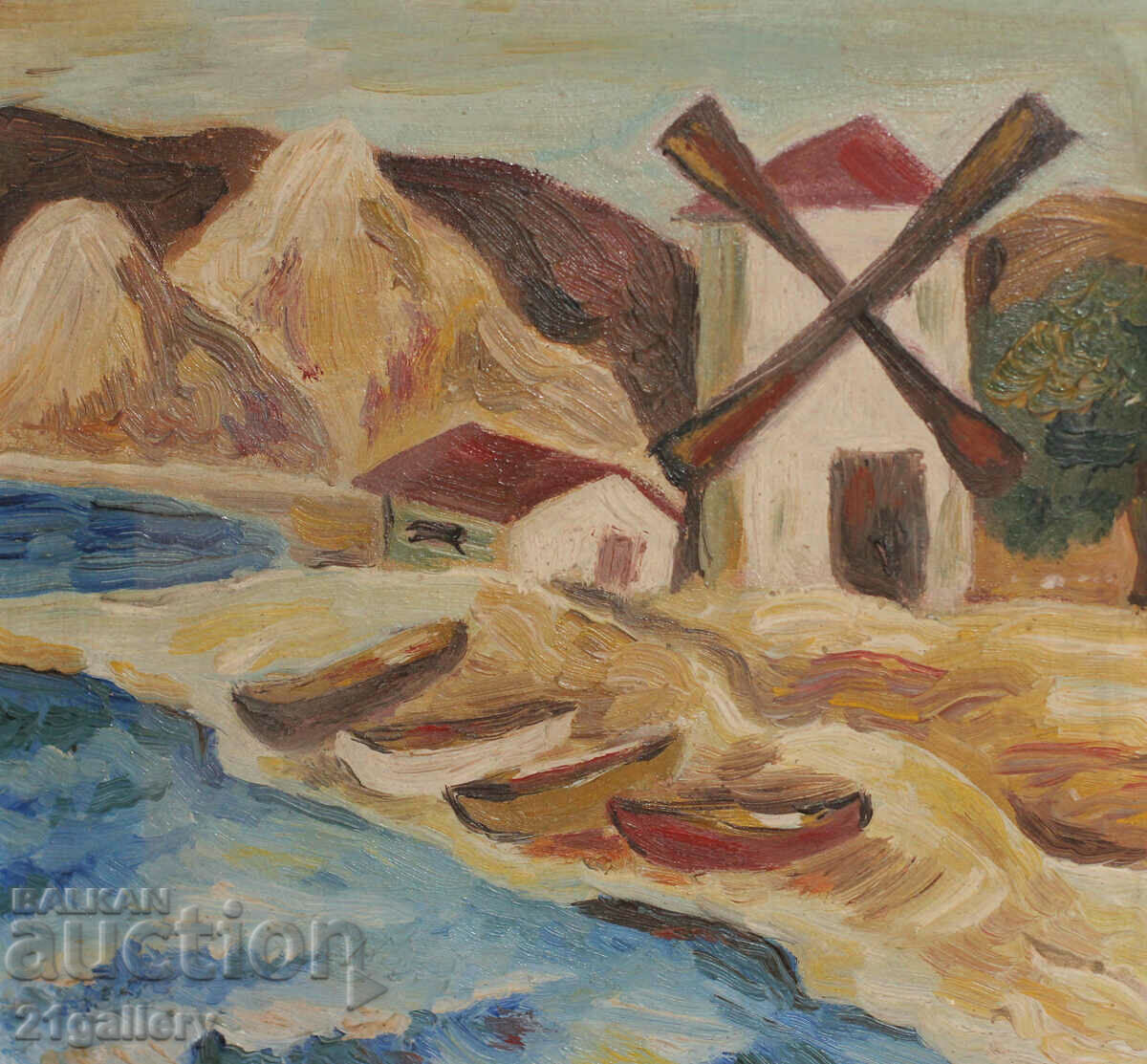 Delivery of Violeta Stanoeva, oil paints landscape "The Old Mill" 1987 Delivery of Violeta Stanoeva, oil paints landscape "The Old Mill" 1987