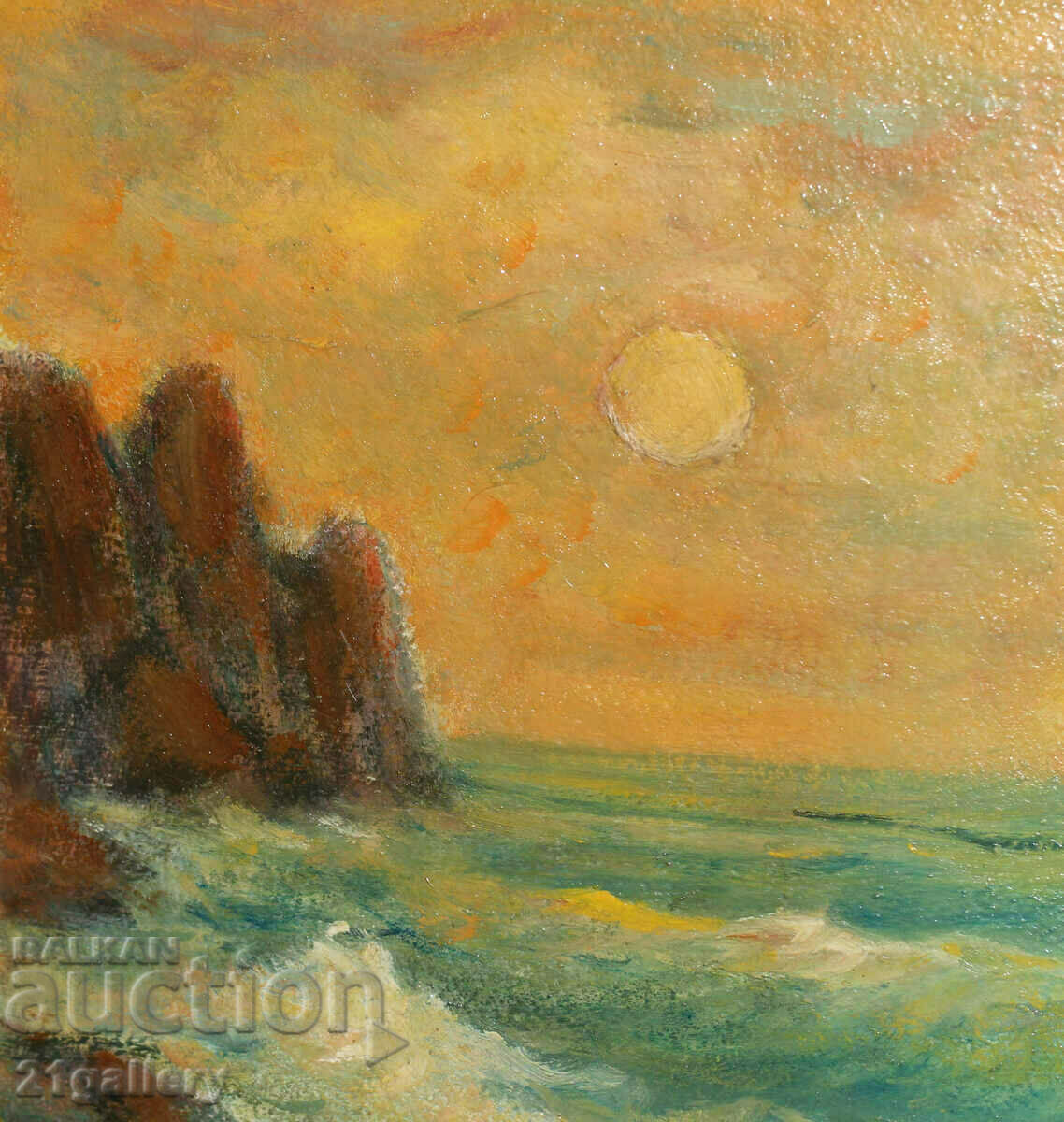 Auction Nikolay Iliev, sunset landscape oil paints Auction Nikolay Iliev, sunset landscape oil paints