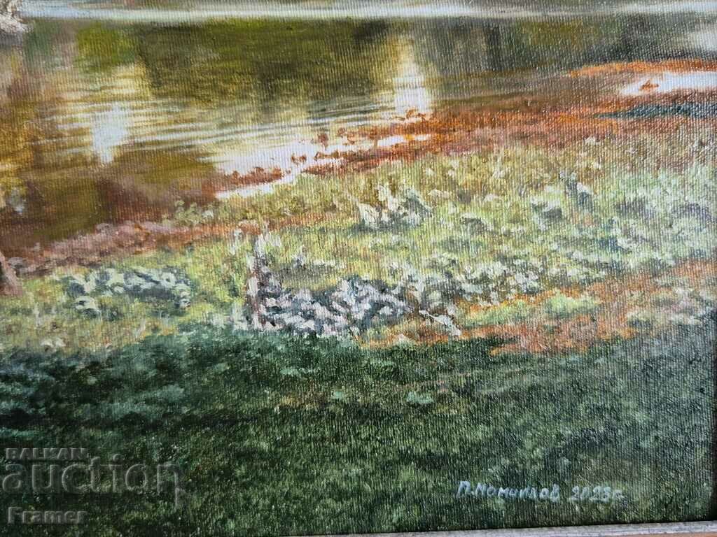 Delivery of Petar Momchilov Birds by the river 2023 oil paints canvas