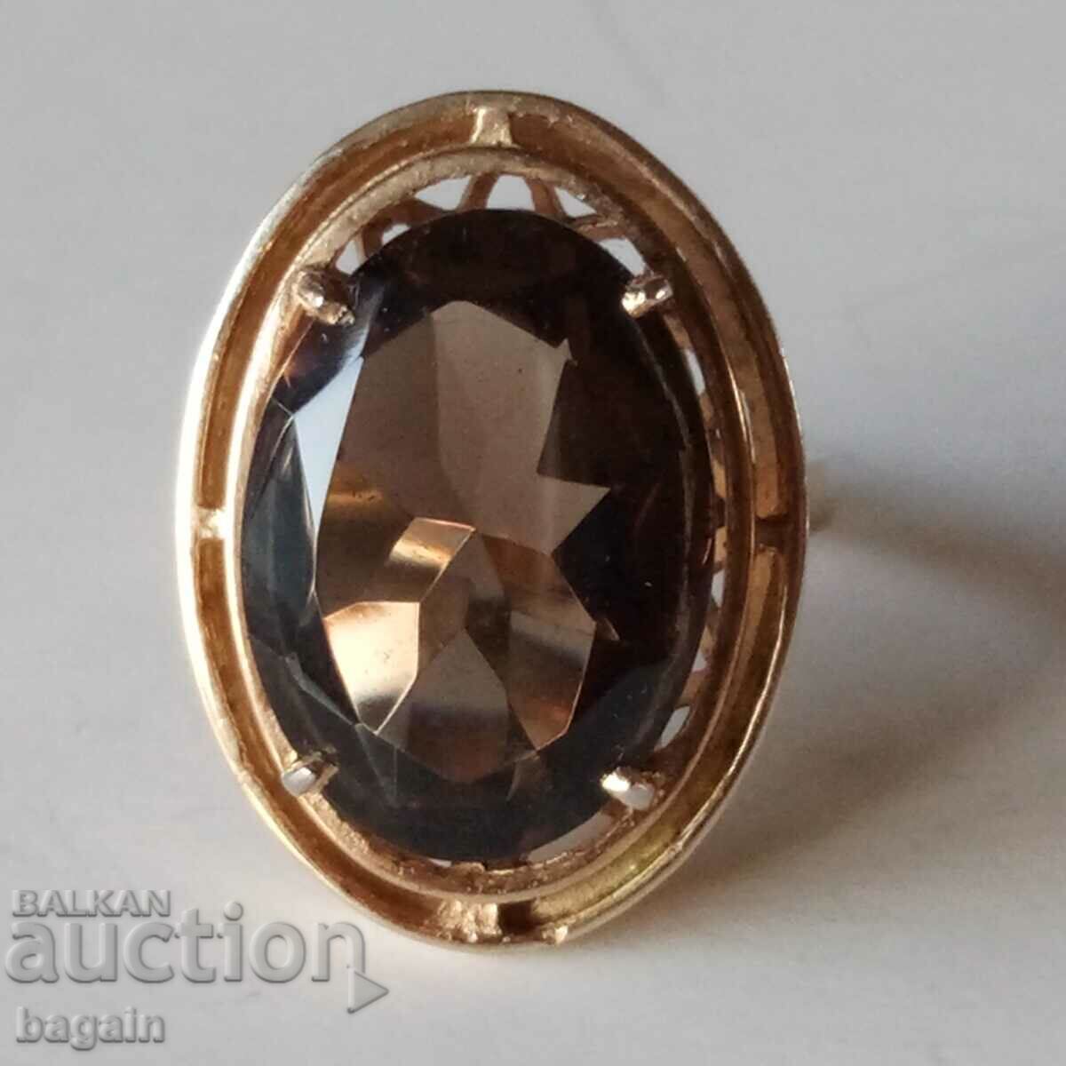 Sterling silver ring with gold plating.