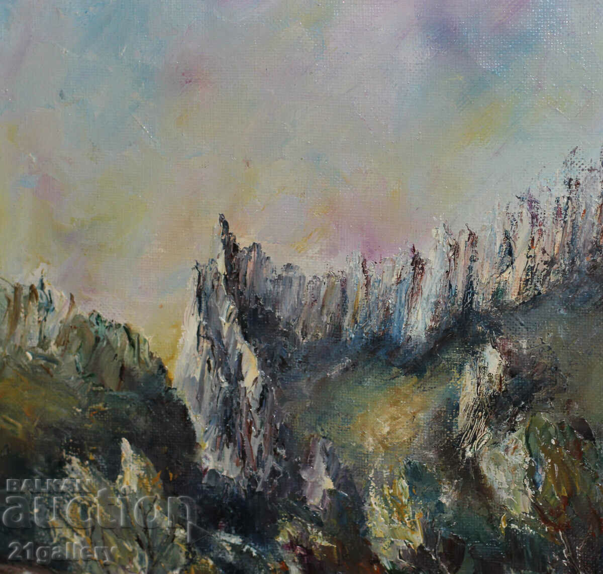 Auction  Tsvetan Doshkov landscape oil paints 1996.