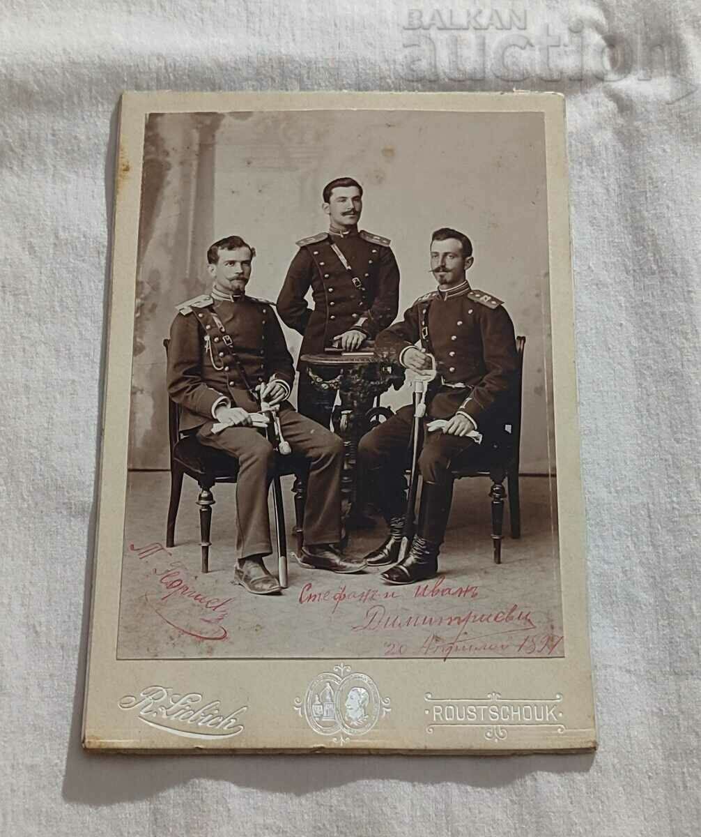 PHOTO R. LIBIH RUSE BULGARIAN OFFICERS 1897 PHOTO