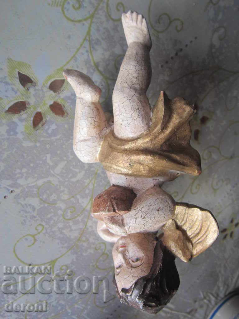 Auction Antique 19th century gilt wooden angel doll Auction Antique 19th century gilt wooden angel doll