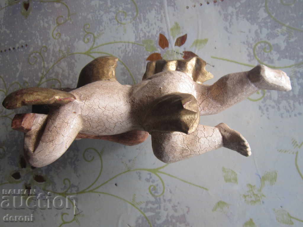 Antique 19th century gilt wooden angel doll - 5 Antique 19th century gilt wooden angel doll - 5