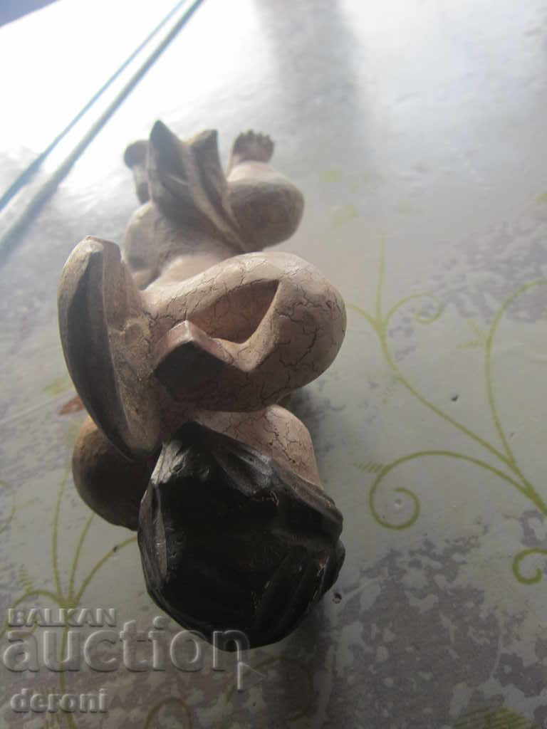 Antique 19th century gilt wooden angel doll - 6 Antique 19th century gilt wooden angel doll - 6