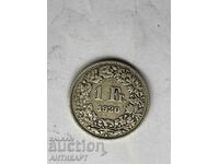 silver coin 1 franc silver Switzerland 1920