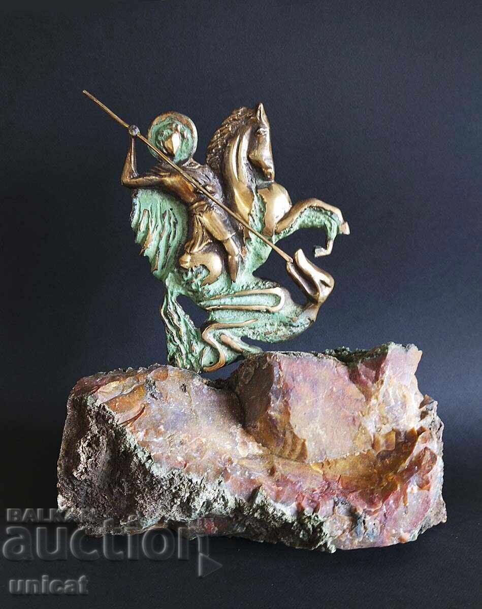 Свети Георги и змея, скулптура, бронз върху основа яспис - 7 Свети Георги и змея, скулптура, бронз върху основа яспис - 7