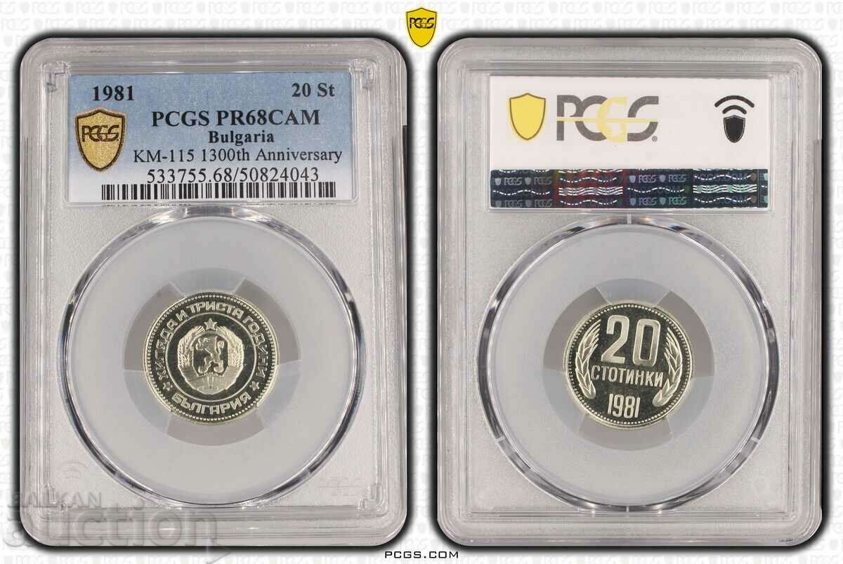 20 Cents 1981 PCGS PR 68 CAM Matt - Gloss Top