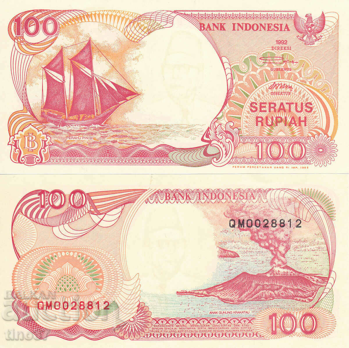 tino37- INDONEZIA - 100 RUPIEI - 1992 - UNC