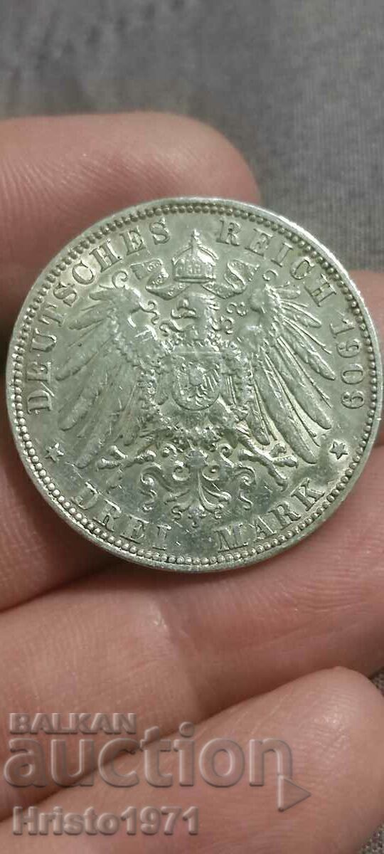 3 stamps 1909 Hamburg 3 stamps 1909 Hamburg